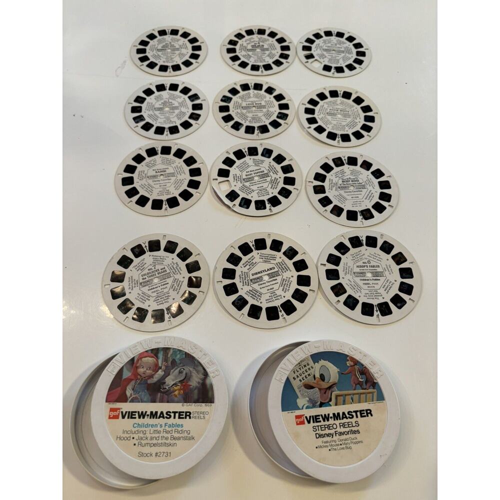 LOT 9 VINTAGE GAF View-Master Reels Snow White, Disneyland, Mary Poppins